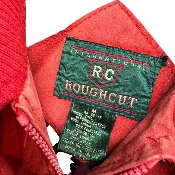 Vintage Roughcut red suede leather jacket men’s size medium - Picture 2 of 8